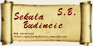 Sekula Budinčić vizit kartica